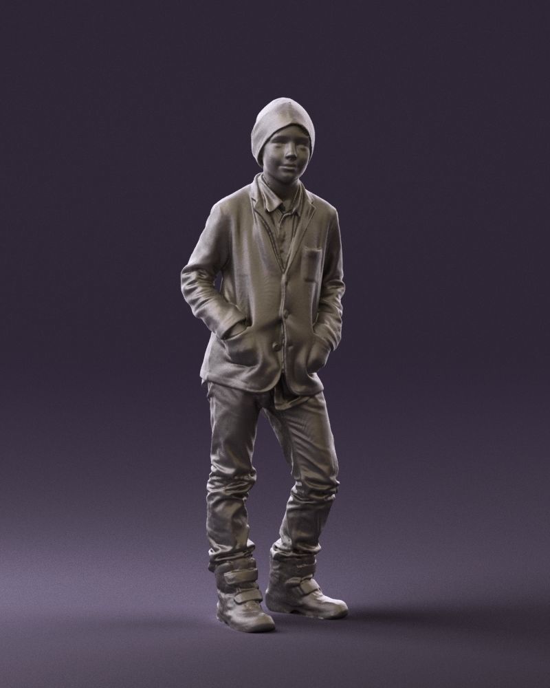 Young boy in long sleeve sweater 0763 3D Print Ready 3D print model_24