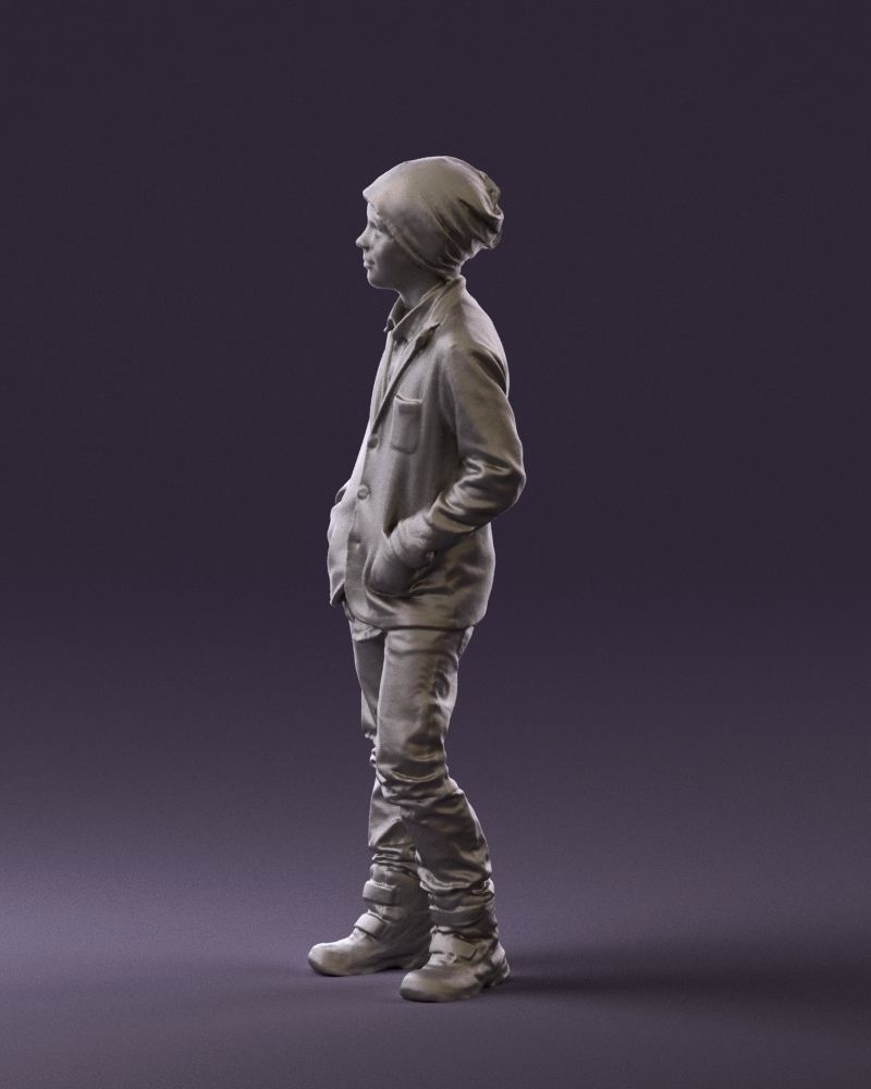 Young boy in long sleeve sweater 0763 3D Print Ready 3D print model_16