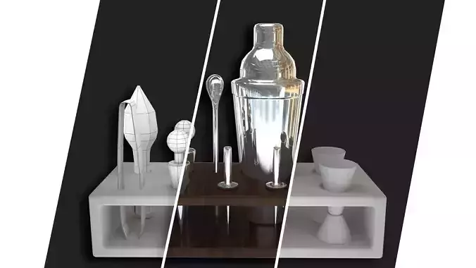 Bar Cocktail Shaker Set 3D model