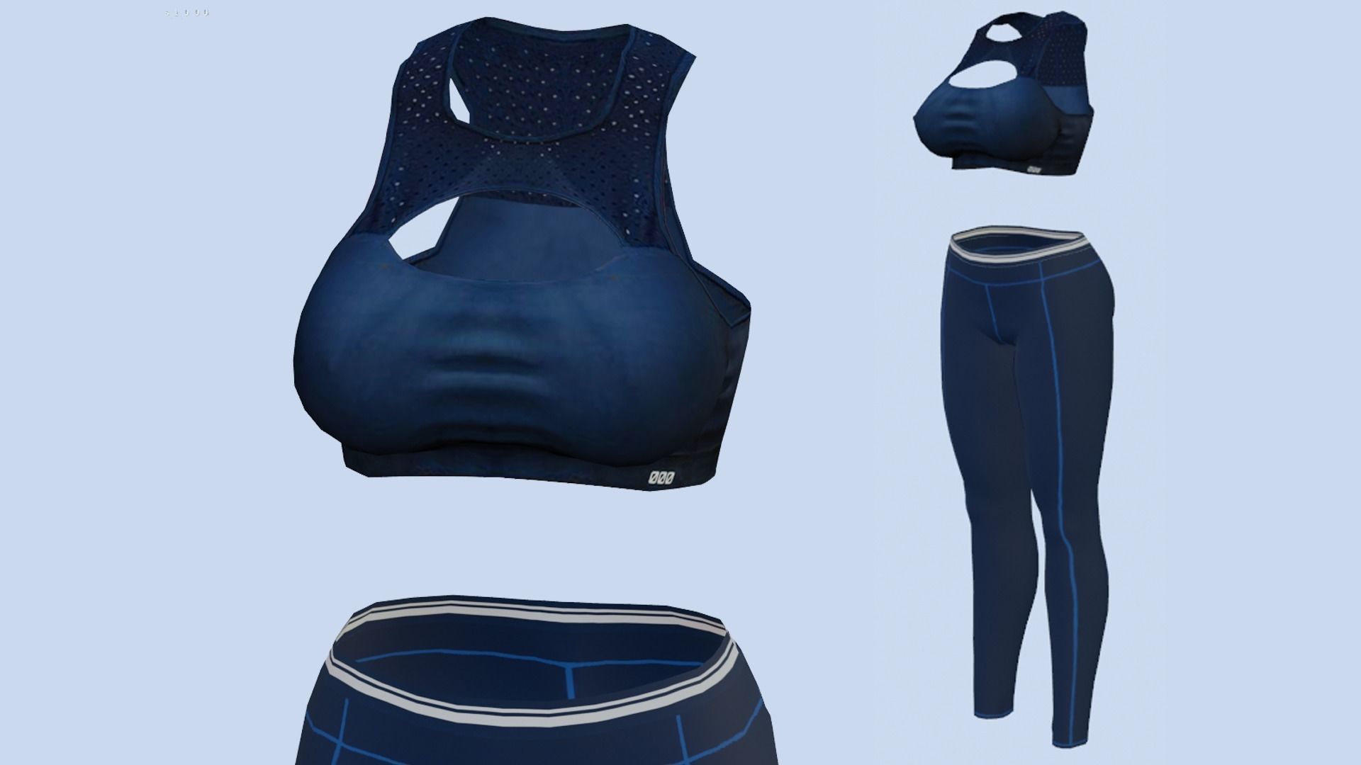 VR PBR FEMALE AVATAR CHARACTER BREANNA 3D MODEL CHEAP PRICE Low-poly 3D model_11