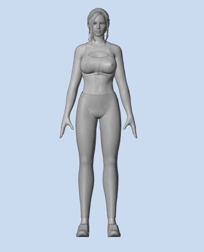 VR PBR FEMALE AVATAR CHARACTER BREANNA 3D MODEL CHEAP PRICE Low-poly 3D model_6