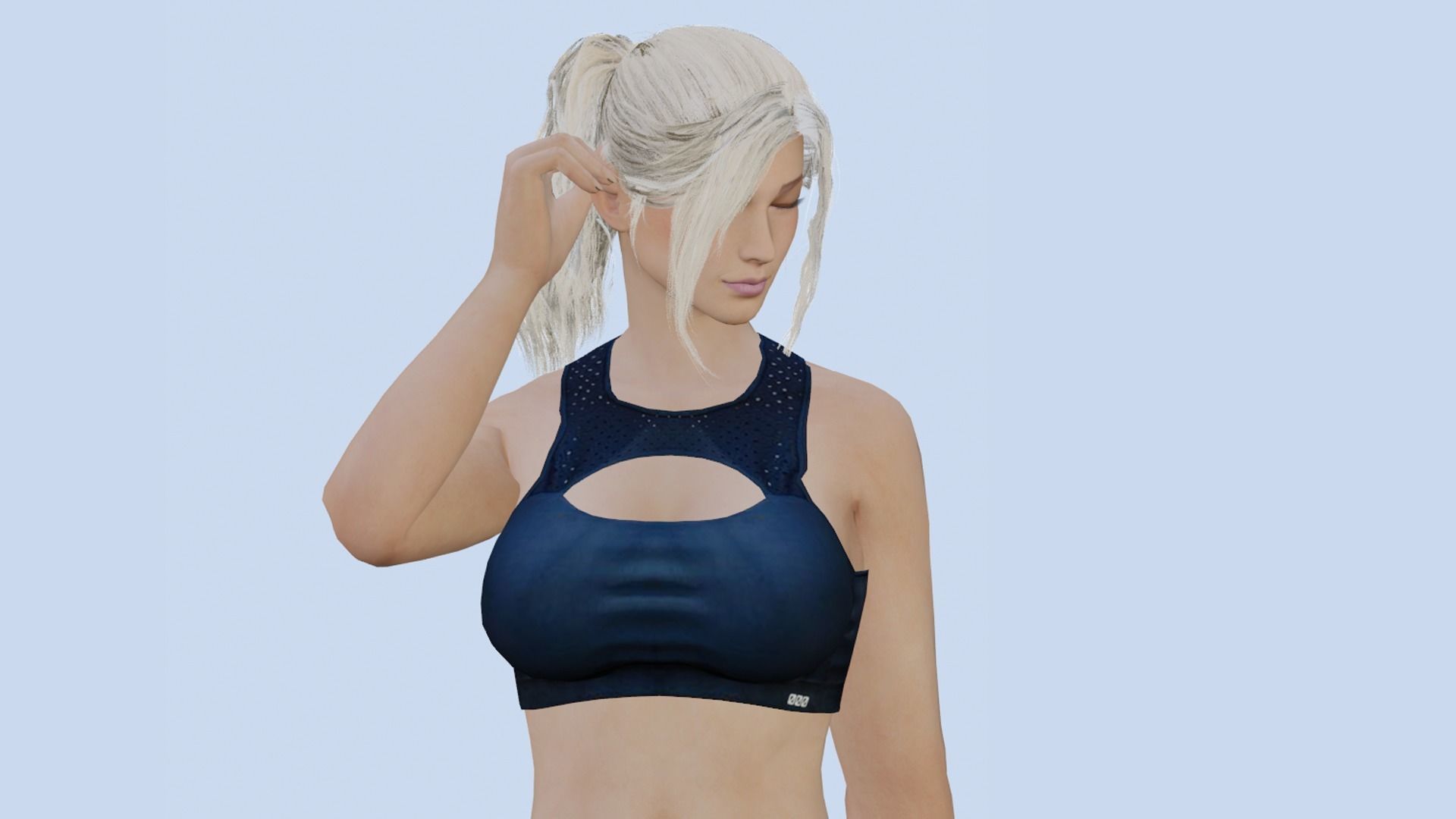 VR PBR FEMALE AVATAR CHARACTER BREANNA 3D MODEL CHEAP PRICE Low-poly 3D model_13