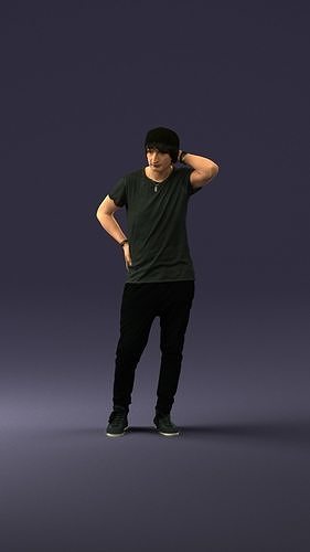 Man in a thoughtful pose 0337 3D Print Ready 3D print model