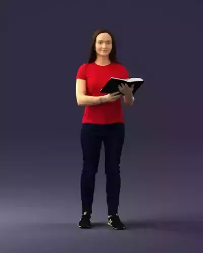Girl with book 0121 3D Print Ready 3D print model