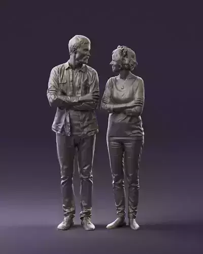 Man and woman with ushki 0789 3D Print Ready