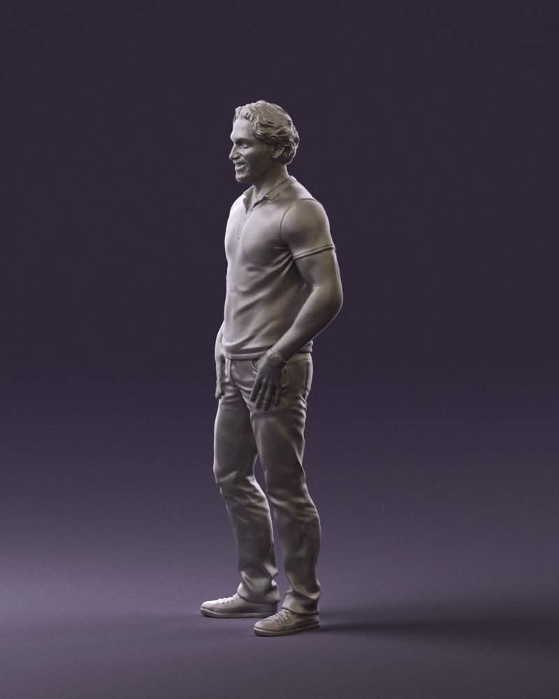 Smiling man in white polo 0790 3D Print Ready 3D print model_18