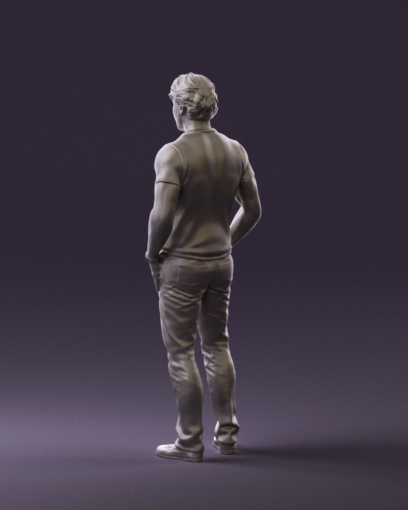 Smiling man in white polo 0790 3D Print Ready 3D print model_14