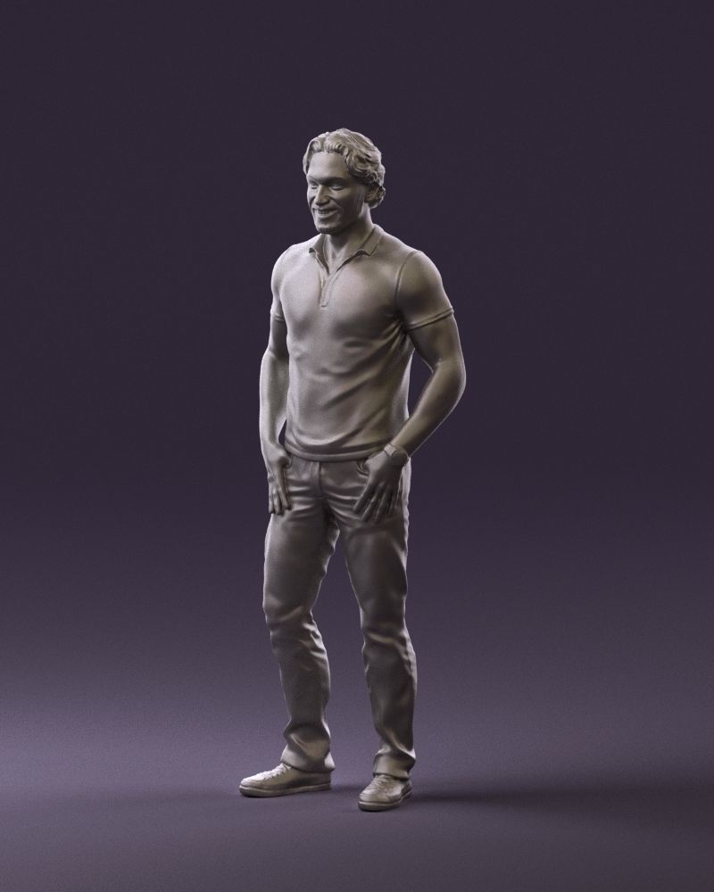 Smiling man in white polo 0790 3D Print Ready 3D print model_20