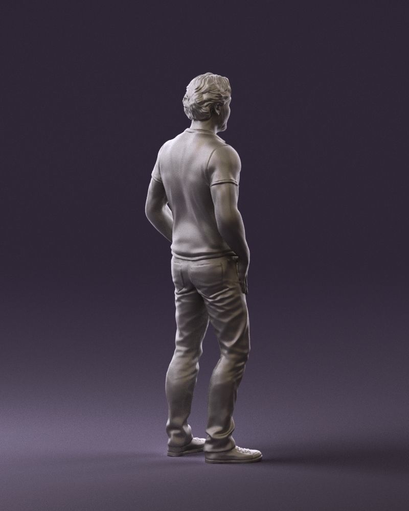Smiling man in white polo 0790 3D Print Ready 3D print model_10