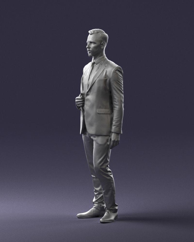 Man in a blue business suit 0298 3D model_28