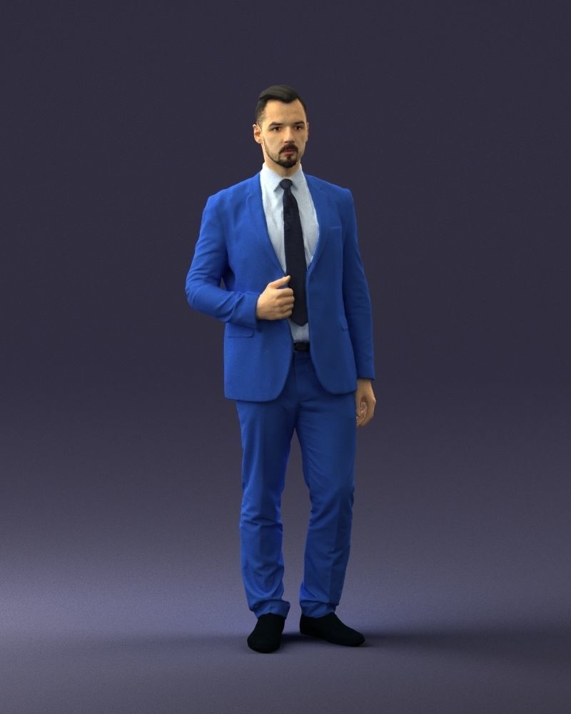 Man in a blue business suit 0298 3D model_3