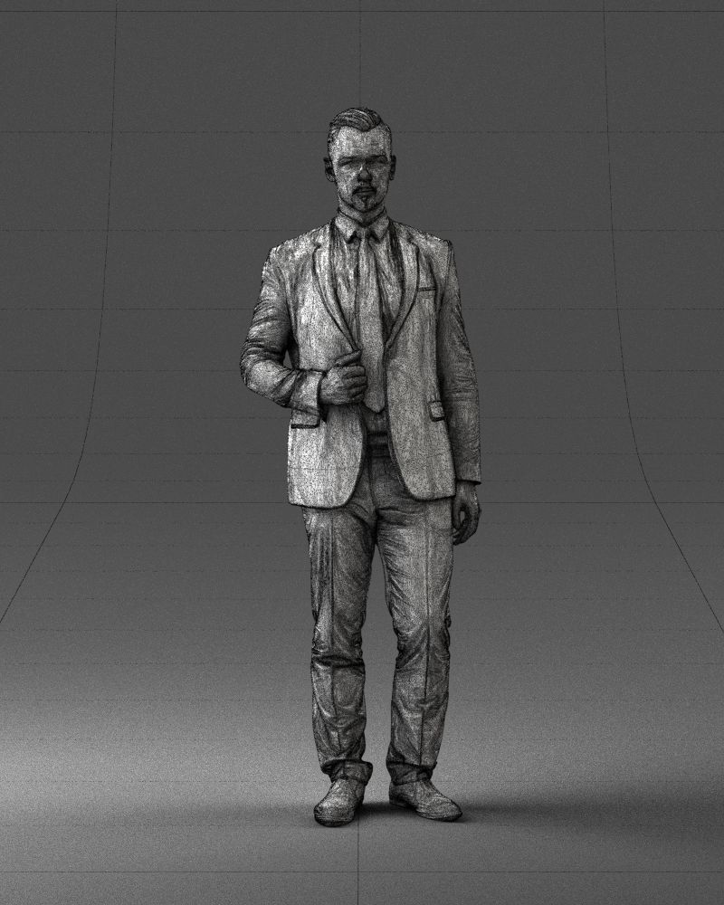 Man in a blue business suit 0298 3D model_38