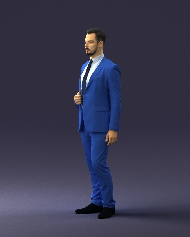 Man in a blue business suit 0298 3D model_27