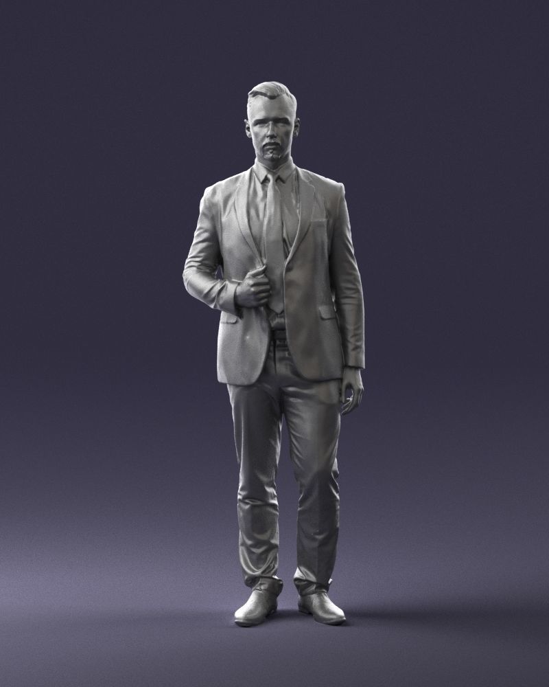Man in a blue business suit 0298 3D model_34
