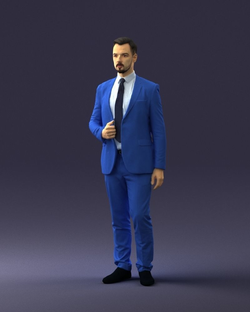 Man in a blue business suit 0298 3D model_30