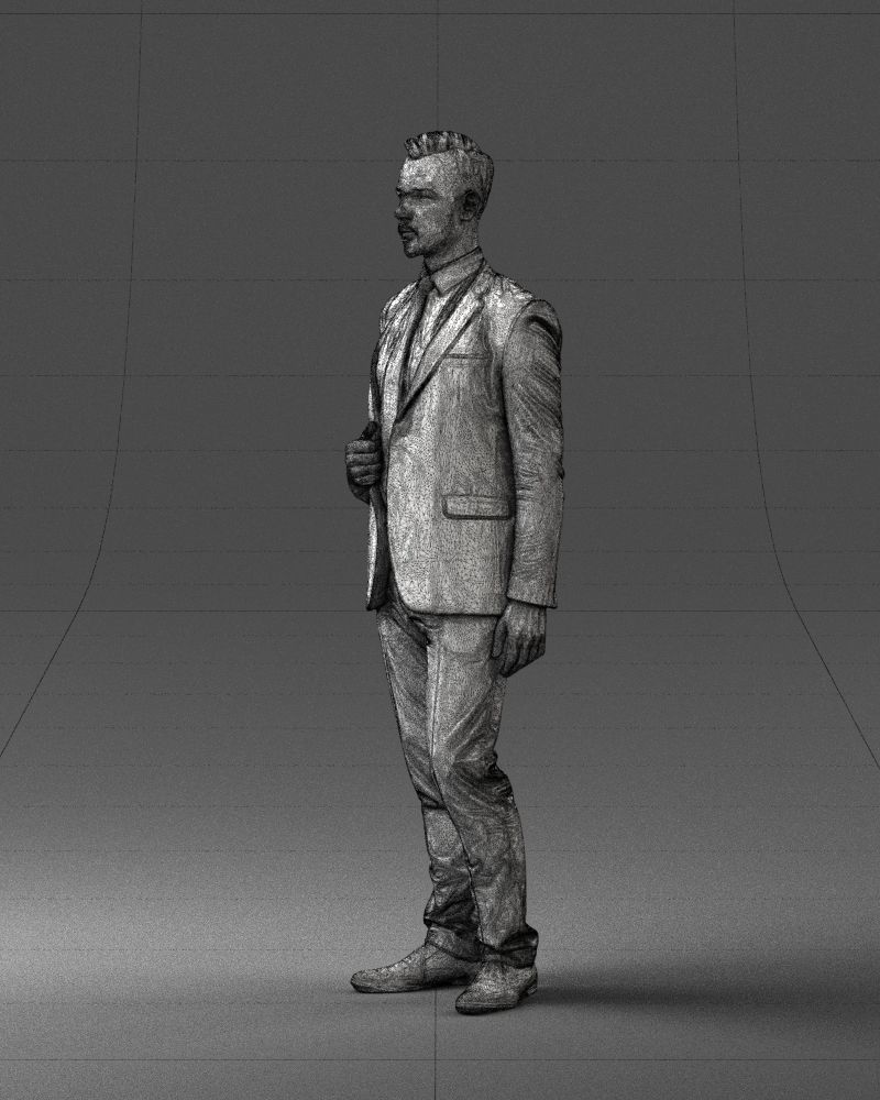 Man in a blue business suit 0298 3D model_29