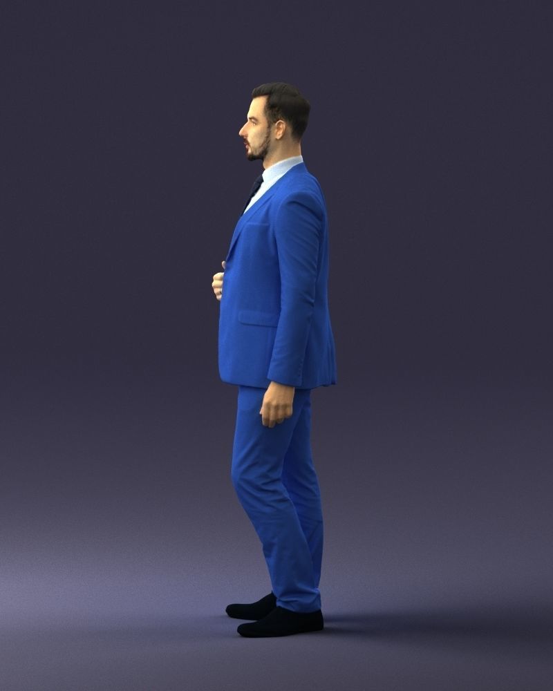 Man in a blue business suit 0298 3D model_24