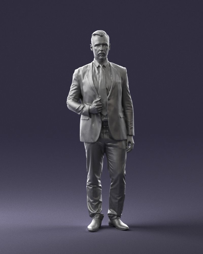 Man in a blue business suit 0298 3D model_1