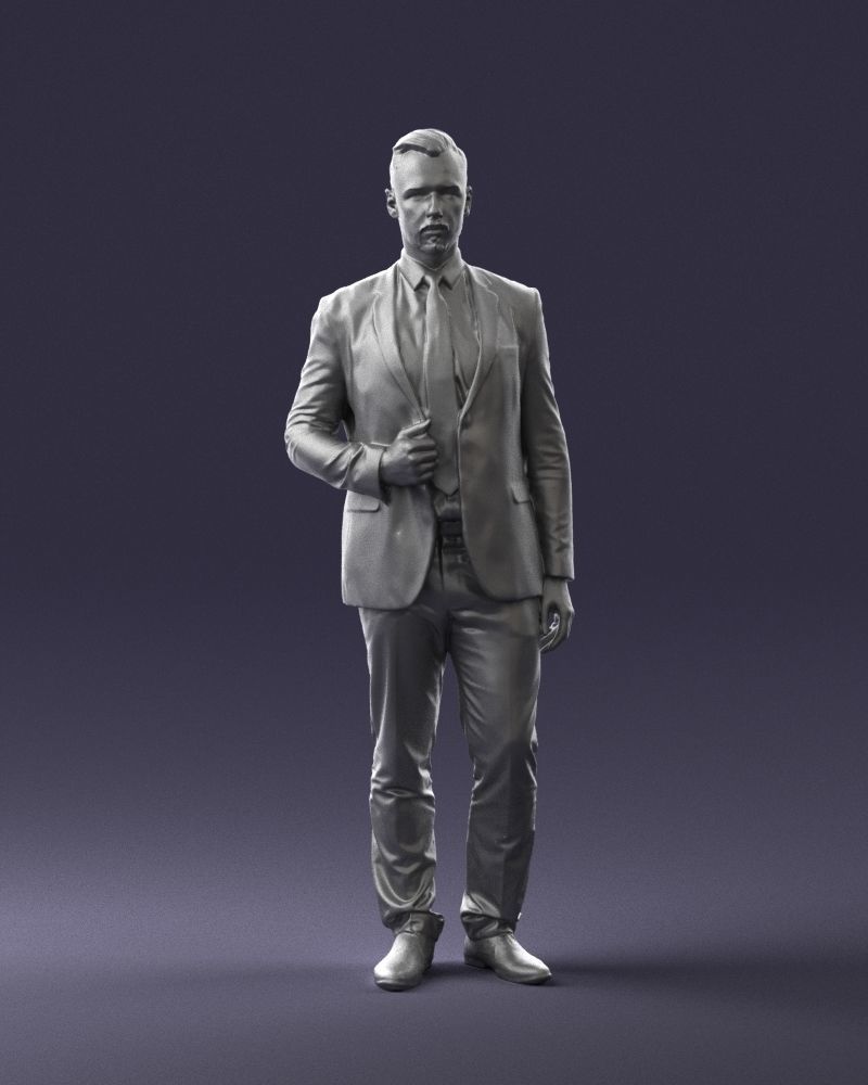 Man in a blue business suit 0298 3D model_37