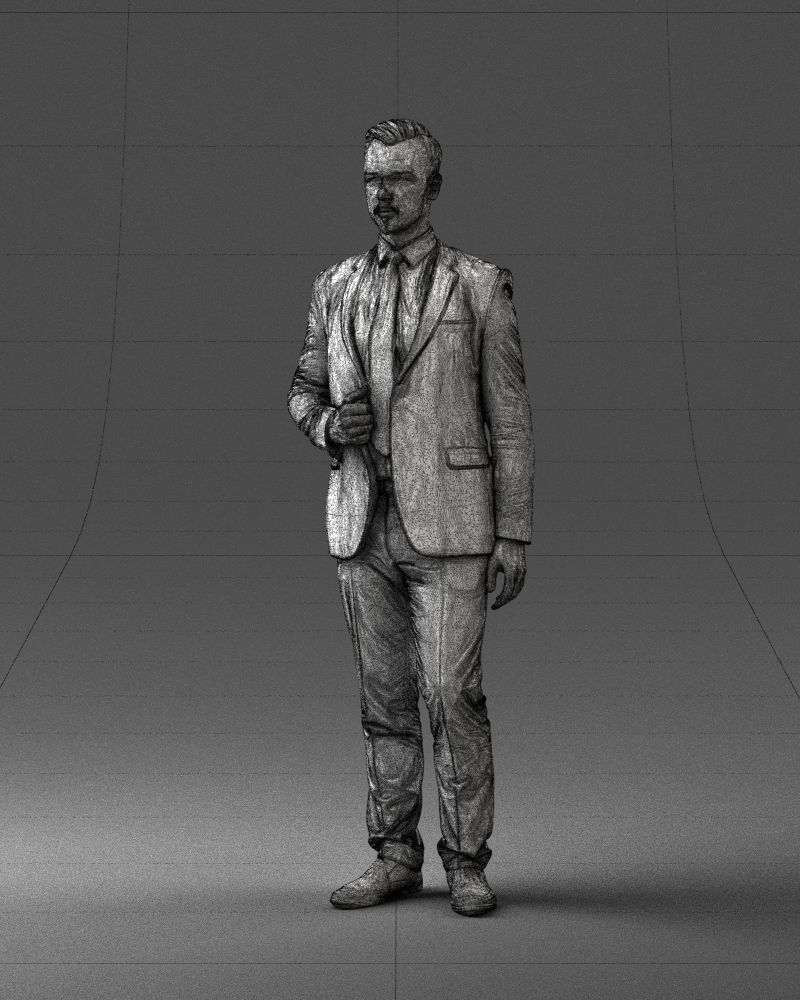 Man in a blue business suit 0298 3D model_32
