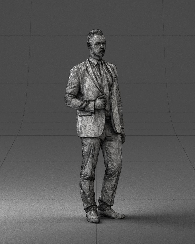 Man in a blue business suit 0298 3D model_8