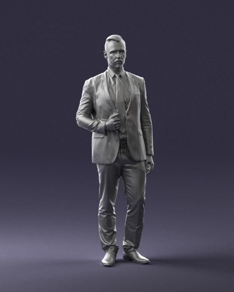 Man in a blue business suit 0298 3D model_4