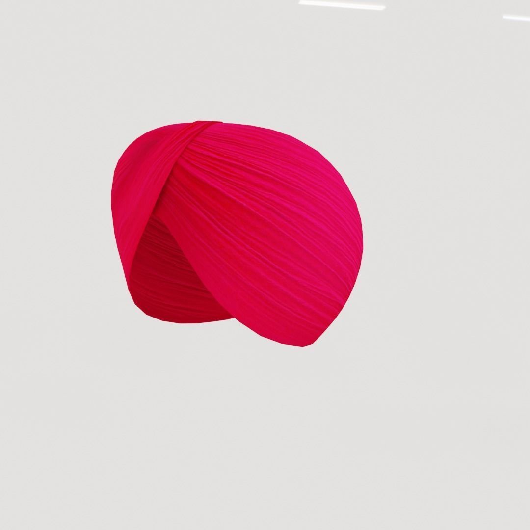 Realistic Punjabi Sikh Turban with 5 Different colors 3D model_11