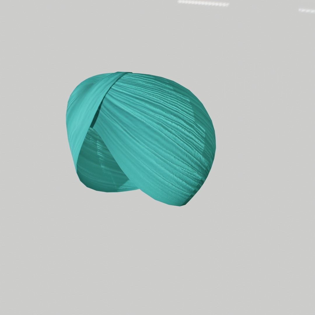 Realistic Punjabi Sikh Turban with 5 Different colors 3D model_3