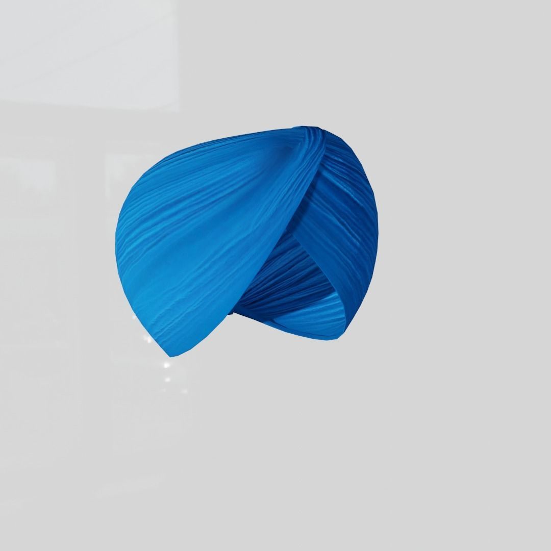 Realistic Punjabi Sikh Turban with 5 Different colors 3D model_5