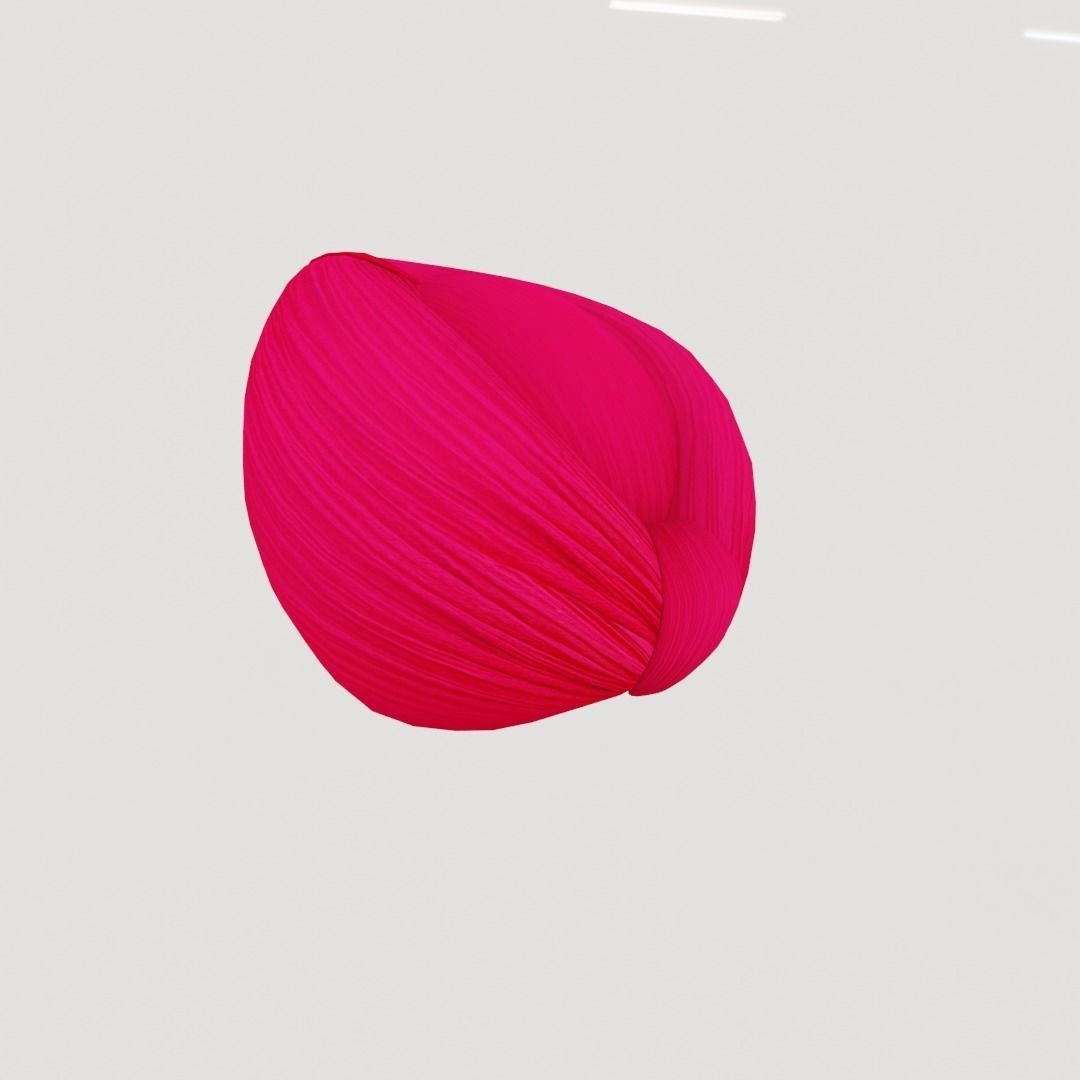 Realistic Punjabi Sikh Turban with 5 Different colors 3D model_12