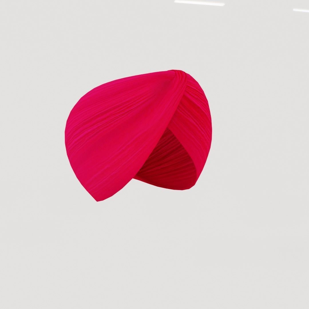 Realistic Punjabi Sikh Turban with 5 Different colors 3D model_6