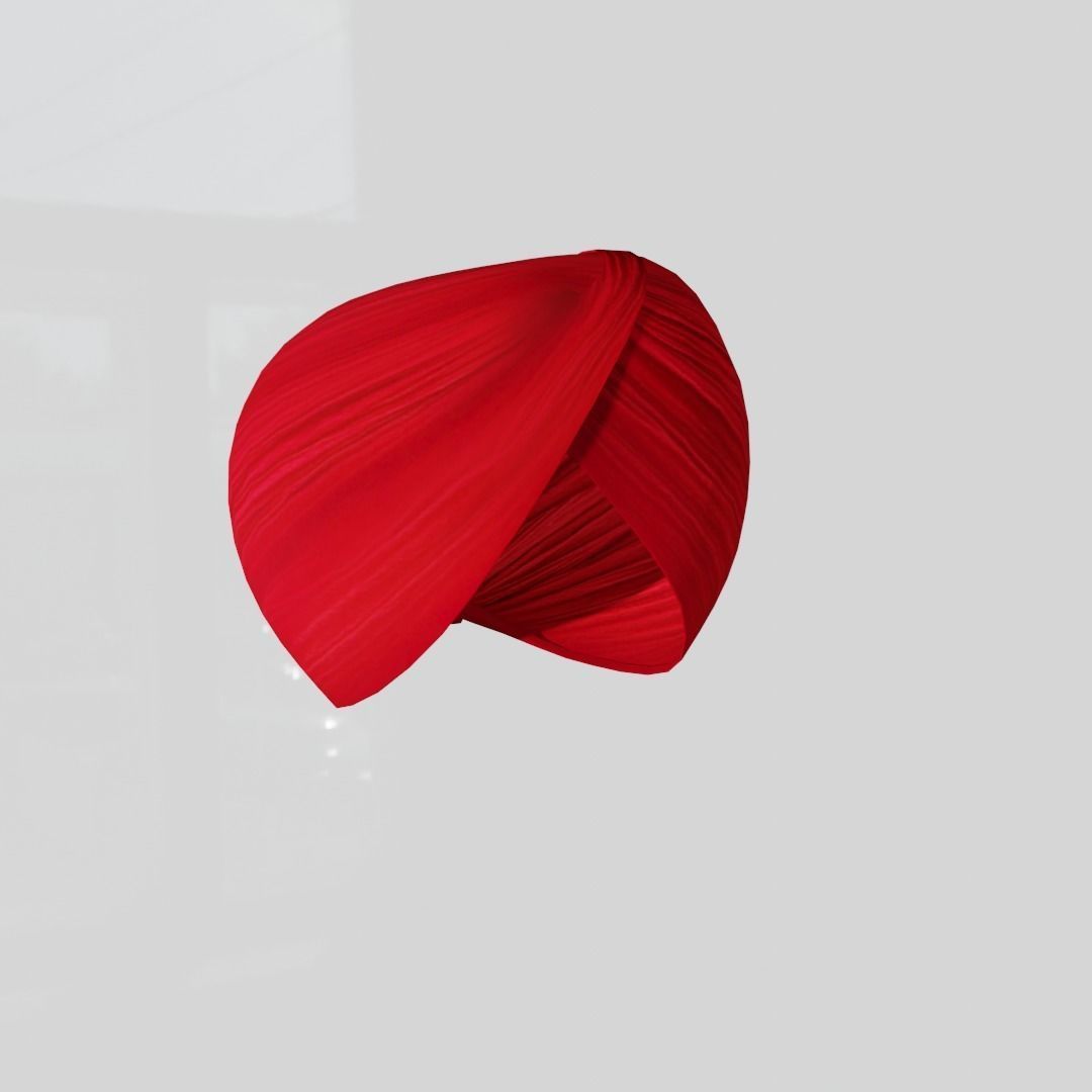 Realistic Punjabi Sikh Turban with 5 Different colors 3D model_9
