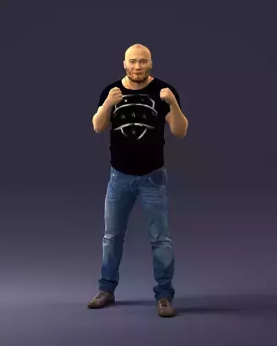 000362 Fighter Pose Man 3dp