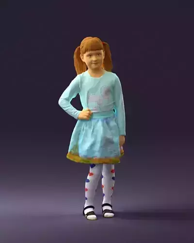 Little girl double ponytail 0794