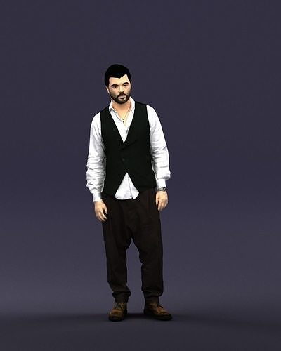 Stylish man in a vest 0432 3D Print ready 3D print model
