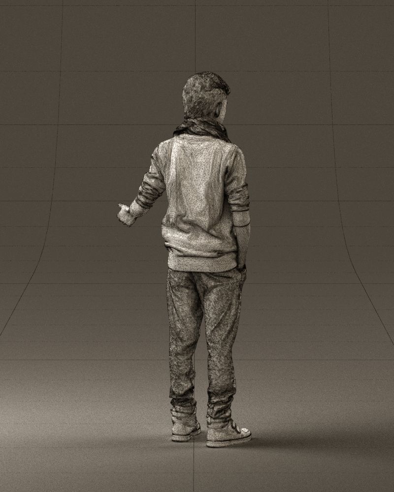 Jumior in red sweater and scarf 0810 3D model_17