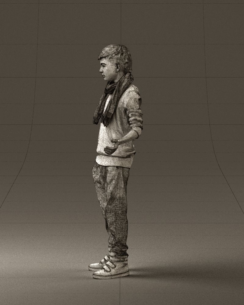 Jumior in red sweater and scarf 0810 3D model_26