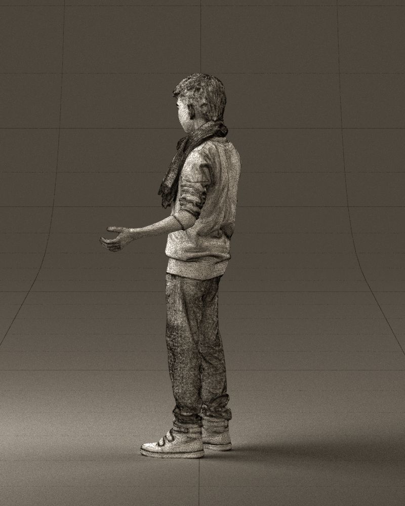 Jumior in red sweater and scarf 0810 3D model_23