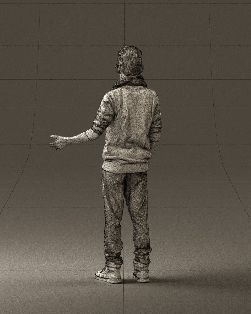 Jumior in red sweater and scarf 0810 3D model_20