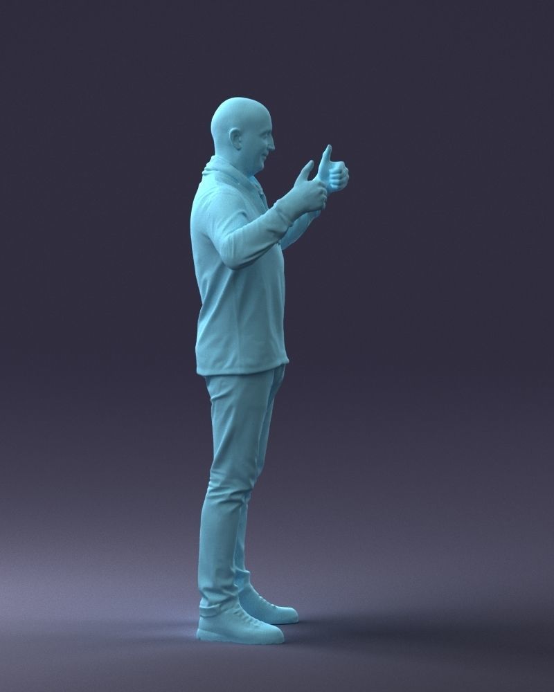 000087 Cheerful Man Giving Thumbs Up 3dp 3D print model_13