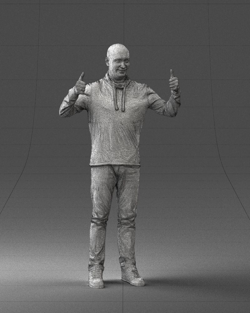 000087 Cheerful Man Giving Thumbs Up 3dp 3D print model_8