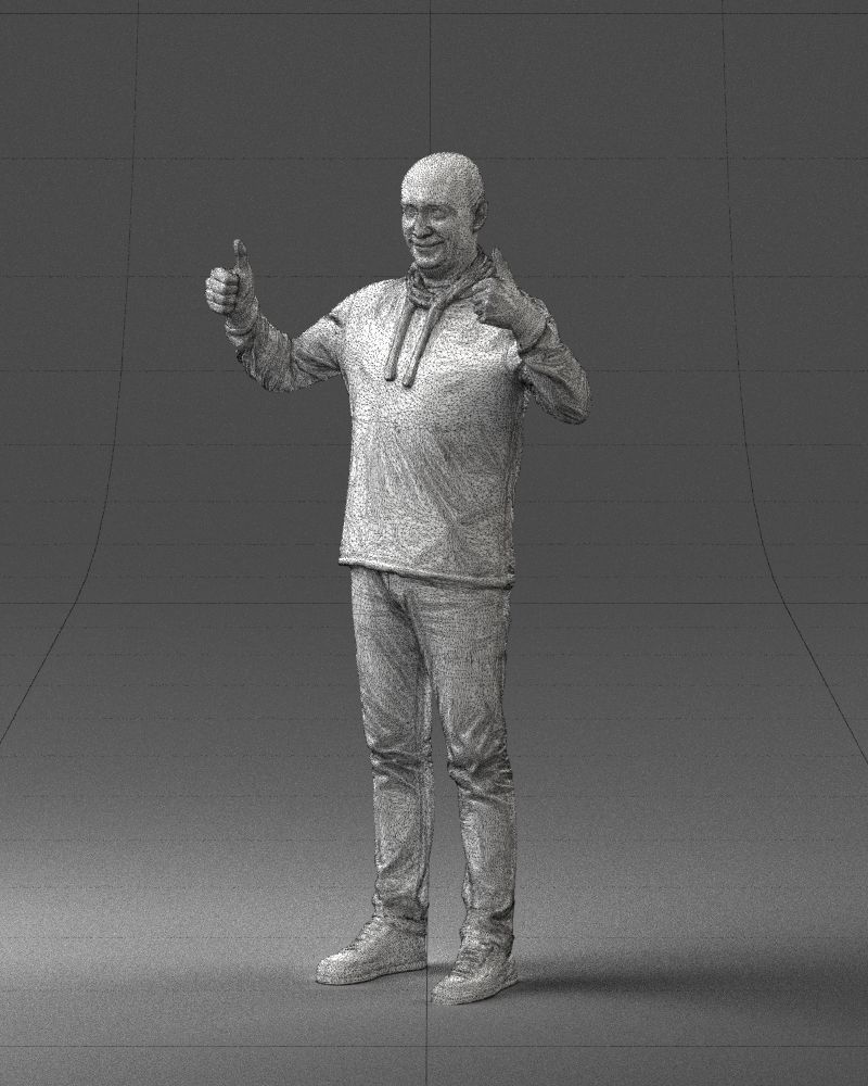 000087 Cheerful Man Giving Thumbs Up 3dp 3D print model_32