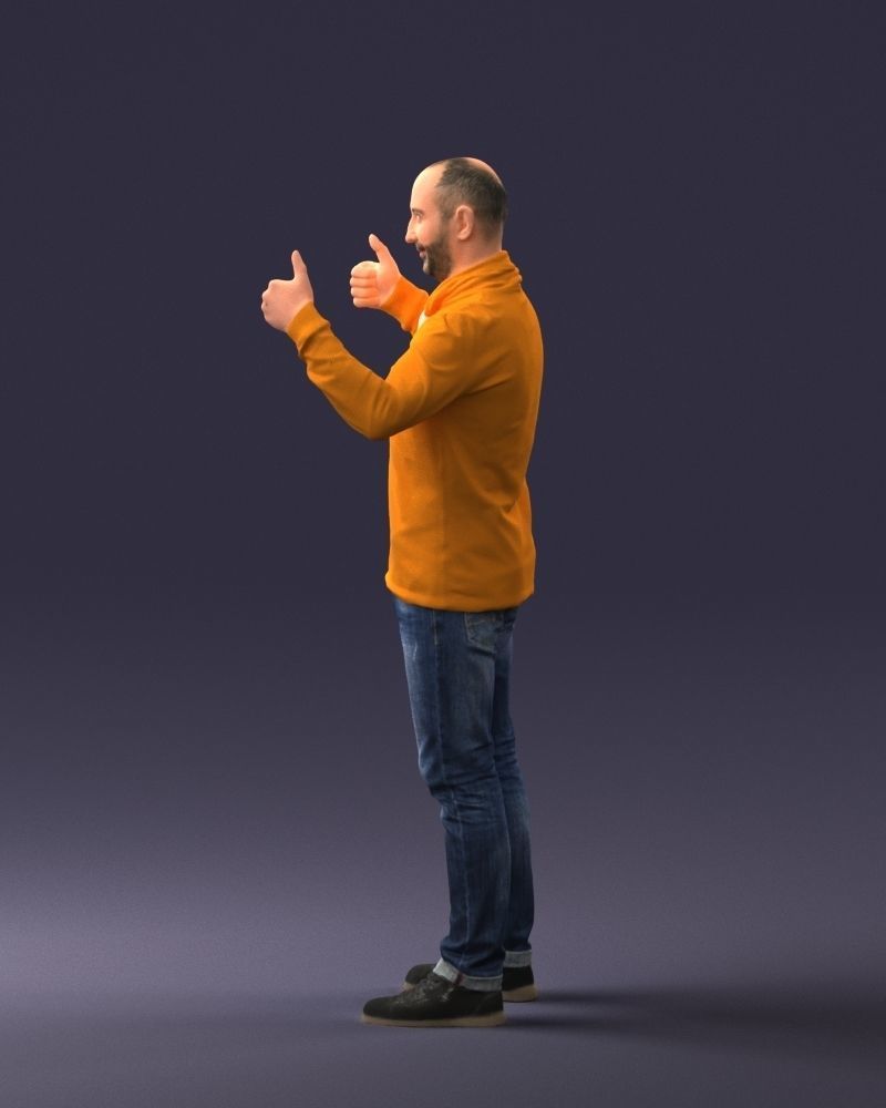000087 Cheerful Man Giving Thumbs Up 3dp 3D print model_24