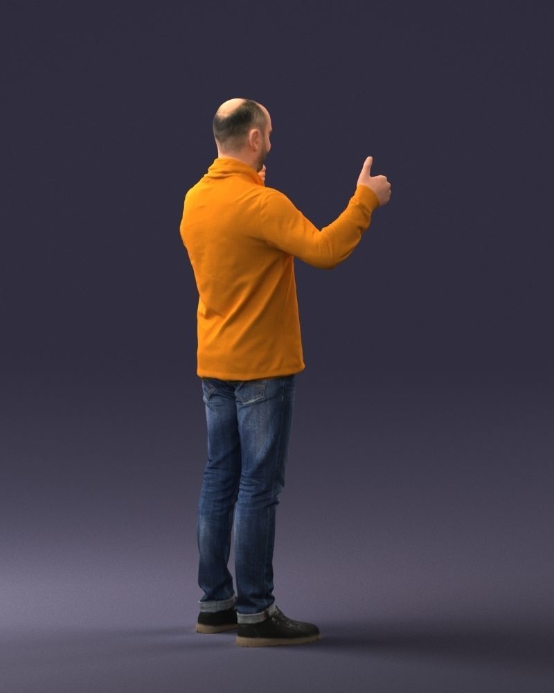 000087 Cheerful Man Giving Thumbs Up 3dp 3D print model_15