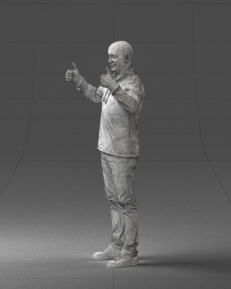 000087 Cheerful Man Giving Thumbs Up 3dp 3D print model_29