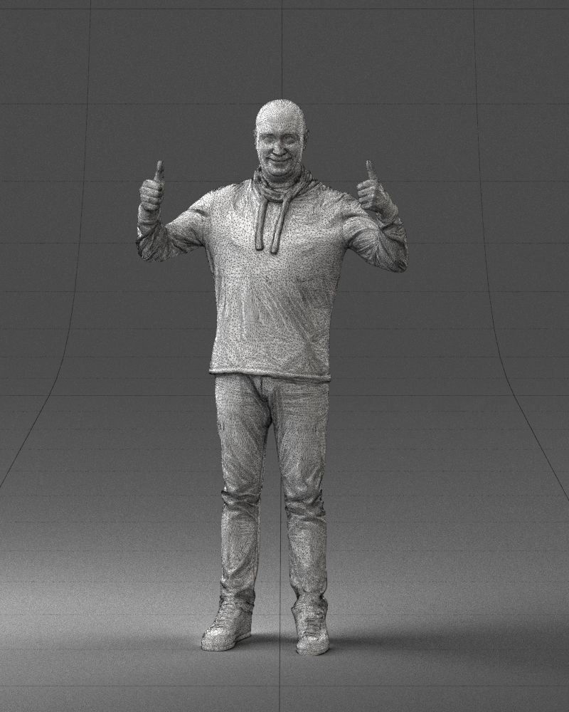 000087 Cheerful Man Giving Thumbs Up 3dp 3D print model_38