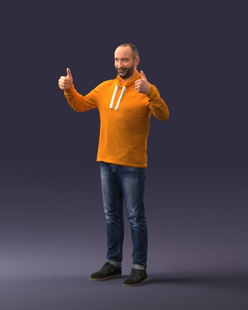 000087 Cheerful Man Giving Thumbs Up 3dp 3D print model_30