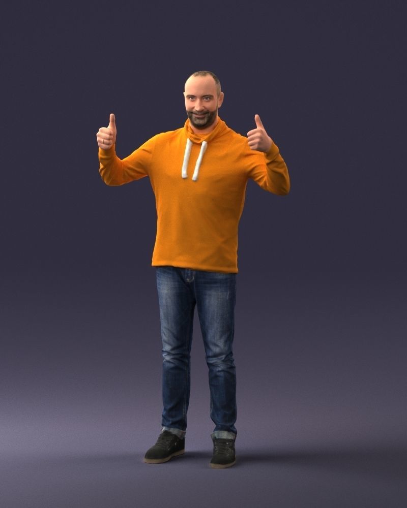 000087 Cheerful Man Giving Thumbs Up 3dp 3D print model_33