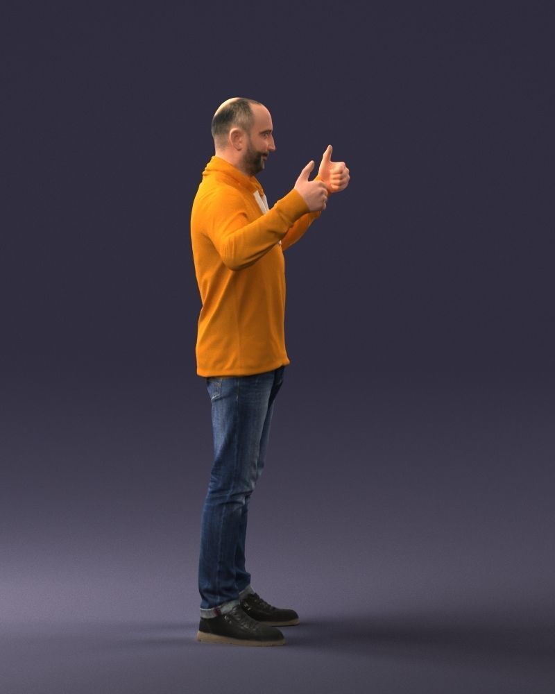 000087 Cheerful Man Giving Thumbs Up 3dp 3D print model_12