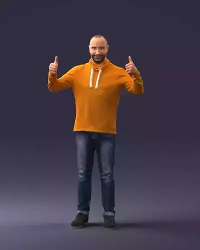 000087 Cheerful Man Giving Thumbs Up 3dp 3D print model